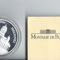 Frankreich 100 Francs = 15 Ecus 1997 Silber PP, Nikolaikirche zu Helsinki