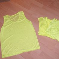 5 Fußball Leibchen, neongelb 3 x S/2 x XXL