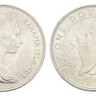 Bahamas Silber 1 Dollar 1966 "Riesenflügelschnecke"