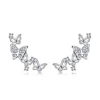 Schmetterling Ohrstecker Damen 925 Silber - Zirkonia, Leicht & Elegant