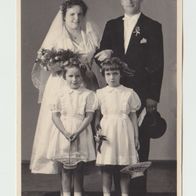 altes Foto Vintage. Hochzeit Ehepaar Kinder. (G6 )