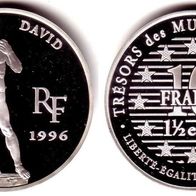 Frankreich Silber 10 Francs 1996 PP/ Proof "DAVID" von Michelangelo