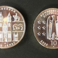 BRD 10 Euro-Münze 10 EURO SILBER-GEDENKMÜNZE 1200 Jahre Magdeburg