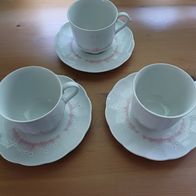 3 x Seltmann Weiden Bavaria W. Germany "Jasmin" Kaffeeset