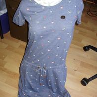 Naketano Kleid blau mit kleinem Obstmuster S
