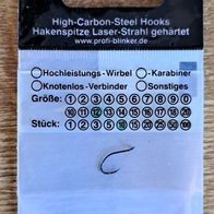 Neu 30 Profi-Blinker Wahnsinnshaken Schwarz Gr:12 Haken Öhrhaken Angelhaken Hook