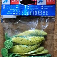 Neu 7 Attractor ProfiBlinker Zitronengelb D Shad Wobbler Gummifisch Hecht Zander