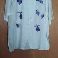 Damenbluse weiß mit Muster