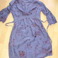 Lanius Kleid Baumwolle Seide blau Muster 34