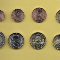 2025 Österreich Austria Kursmünzen 1C + 2C + 5C + 10C + 20C + 50C + 1E + 2E UNC