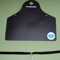 Halskette Trachtenband Trachtenschmuck Trachtenkette Samt Straß Straßband Schwarz