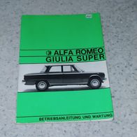 Alfa Romeo Giulia Super Bedienungsanleitung