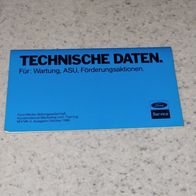 Technische Daten für alte Ford Modelle