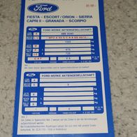 Typenschild Schlüssel Ford PKW Modelle