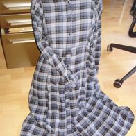 H&M Kleid Karos blau LA lang Hemdblusenkleid M