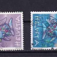 Schweiz MiNr. 1767-1768 Regenbogenfisch kpl. gestempelt zur Auswahl M€ 2,50 #I1410af