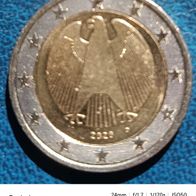 Deutschland - BRD - 2 Euro 2020 - Kursmuenze - fast unzirkuliert im Muenzkarton