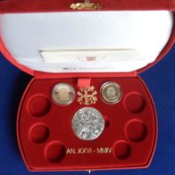 Vatikan 2004 KMS Münzsatz PP * mit 2 € + 1 € + Silberm. + Zertifikat