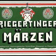 BE Freiherrlich Venningensche Schlossbier-Brauerei † 1981 Riegerting Austria