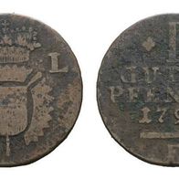 Schaumburg-Lippe, Rinteln 1 Guter Pfennig 1792 Wilhelm IX v. Hessen-Kassel