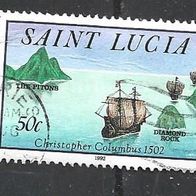 Saint Lucia Sondermarke " Begegnungen mit der neuen Welt " Michelnr. 1005 o