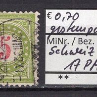 Schweiz 1883 Portomarke: Wertziffer im Doppelkreis MiNr. 17 gestempelt -2