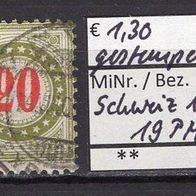 Schweiz 1883 Portomarke: Wertziffer im Doppelkreis MiNr. 19 gestempelt