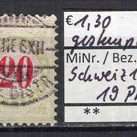 Schweiz 1883 Portomarke: Wertziffer im Doppelkreis MiNr. 19 gestempelt -2