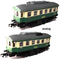 T2, KGH, Triebwagen, hellbeige-smaragdgrün, analog, Arnold / Kato / MMB, Ep2, Spur N
