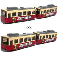 Triebzug mit Beiwagen, hellelfenbein-dunkelrot, Jägermeister, DCC, Kato, Ep4, Spur N
