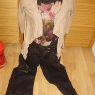 Outfit 6: Jeans schwarz 7/8 + zara Shirt+Cardigan M