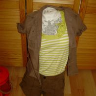 Outfit 10: horts braun+Michael Kors Shirt + Milano KA Bluse Leinen/BW S/M