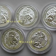 Großbritannien - Royal Tudor Beasts 5 x 2 Oz st gekapselt Sammlung