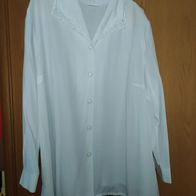 langarm Damen Bluse, weiß mit Schulterpolsterung