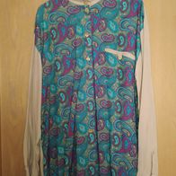 langarm Bluse braun mit mehrfarbigem Muster