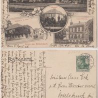 Oettersdorf-AK-1907 mit Gasthaus H. Selle, Lehrer Wohnung, Pfarrhaus Erh.1