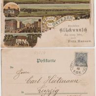Oetzsch-Markkleeberg Litho-AK 1900 Reklamekarte von Fritz Hansen Erh.1