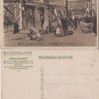 Ortelsburg-Ostpreussen-Hilfe-AK zerbomtes Haus Markt auf der Strasse Erh.2
