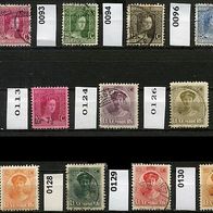 Luxemburg Mi. Nr. 92 + 93 + 94 + 96 + 113 + 124 + 126 + 127 + 128 + 129 + 130 o <