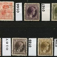 Luxemburg Mi. Nr. 154 + 166 + 167 + 171 + 187 + 189 + 206 o <