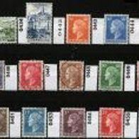 Luxemburg Mi. Nr. 432 + 434 + 442 + 443 + 444 + 445 + 446 + 447 + 448 + 449 u.a. o <