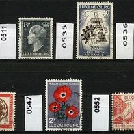 Luxemburg Mi. Nr. 457 + 511 + 535 + 536 + 538 + 547 + 552 o <