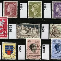 Luxemburg Mi. Nr. 586 + 587 + 589 + 590 + 593 + 594 + 596 + 602 + 603 o <