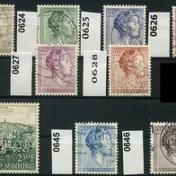 Luxemburg Mi. Nr. 623 + 624 + 625 + 626 + 627 + 628 + 641 + 645 + 646 o <