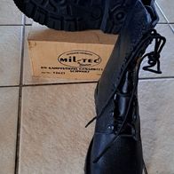 Neu! Mil-Tec Stiefel Schnür Schuhe Kampfstiefel Wanderschuh F: Schwarz Größe: 43
