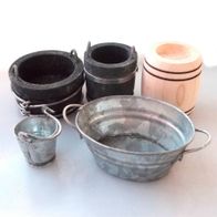 Blechwanne, Blecheimer, Holzbottich, Holzeimer, Holzfass, Spur G, 1:22,5
