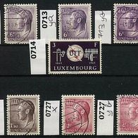 Luxemburg Mi. Nr. 713x + 713 ya + 713 yb + 714 + 726 + 727 x + 727 yb o <