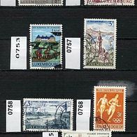 Luxemburg Mi. Nr. 736 + 737 + 753 + 757 + 758 + 768 + 775 o <