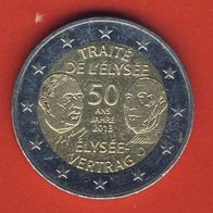 Deutschland 2 Euro 2013 F 50 Jahre Elysee Vertrag