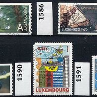 Luxemburg Mi. Nr. 1585 + 1586 + 1588 + 1590 + 1591 o <